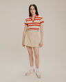 Falda Mini Tableada,BEIGE
